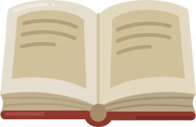 Vintage-Inspired Open Book Clipart with Soft Cream and Rust Color Palette