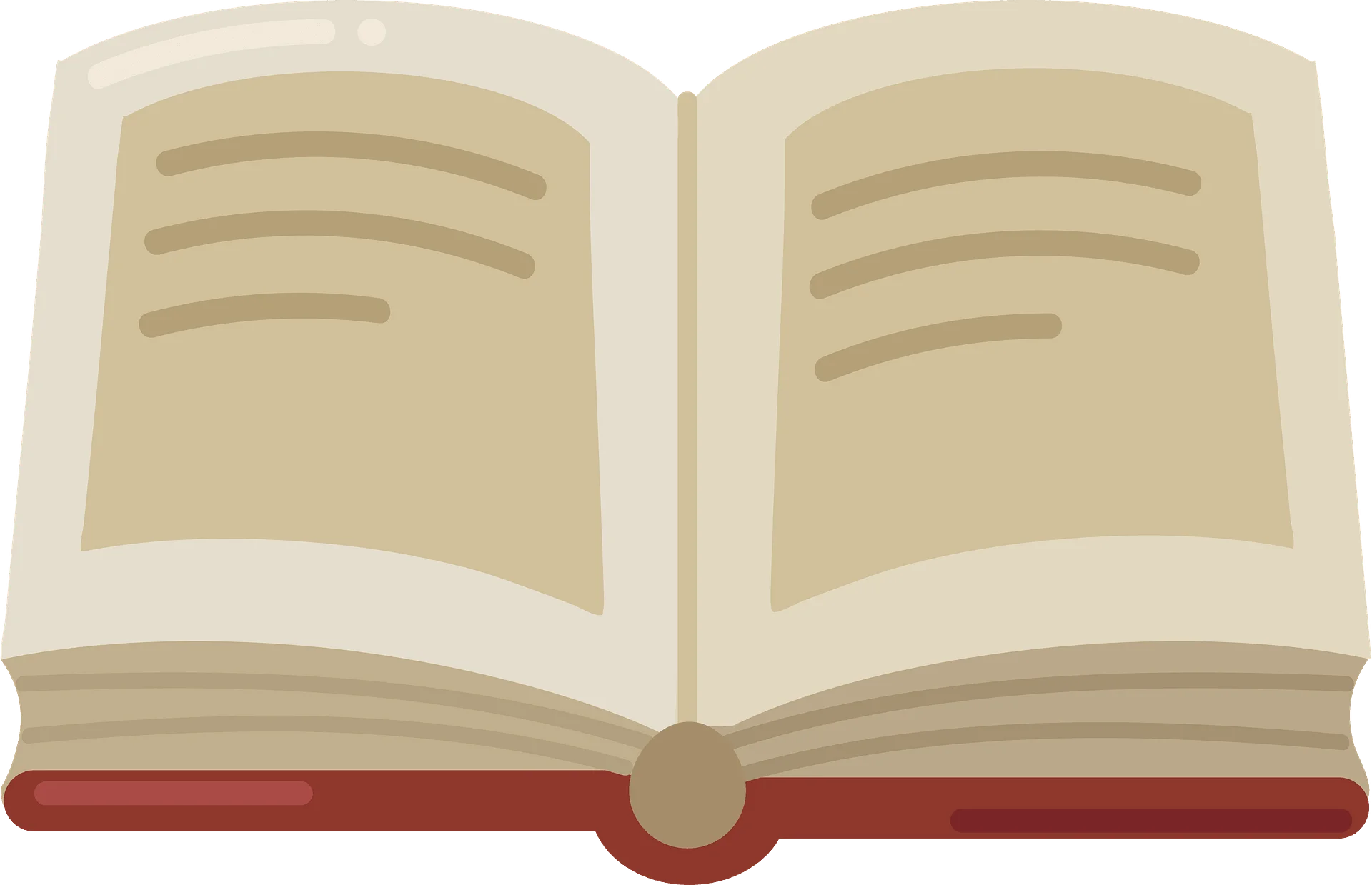 Vintage-Inspired Open Book Clipart with Soft Cream and Rust Color Palette