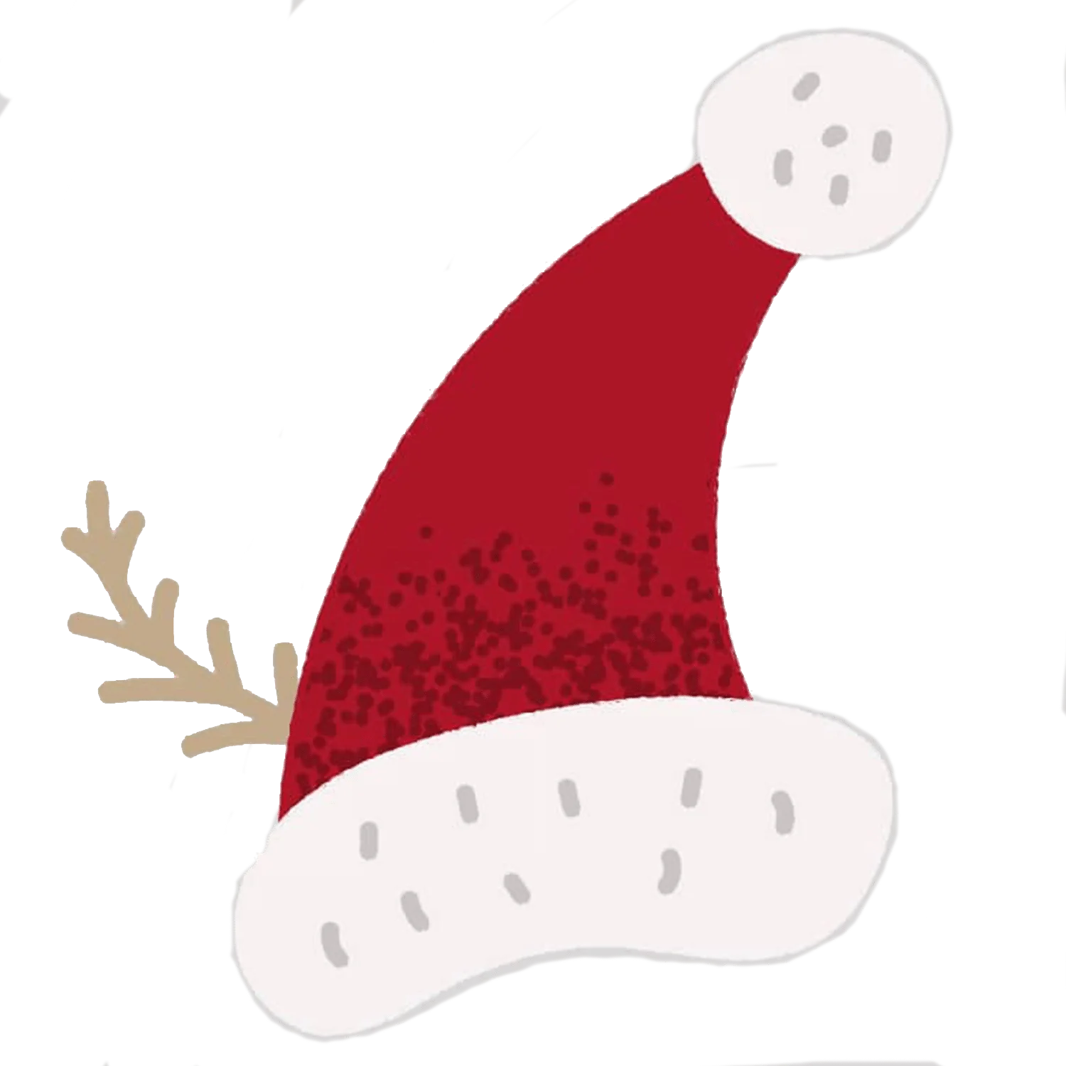 Whimsical Christmas Santa Hat Clipart with Playful Snowflake Accents