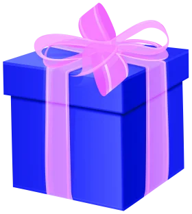 Charming Blue Gift Box with Soft Pink Ribbon Clipart Design