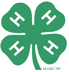Classic Green Four-Leaf Clover 4-H Club Official Emblem Clipart Symbol