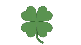 Classic Green Four-Leaf Clover Clipart Symbol of Luck and Good Fortune