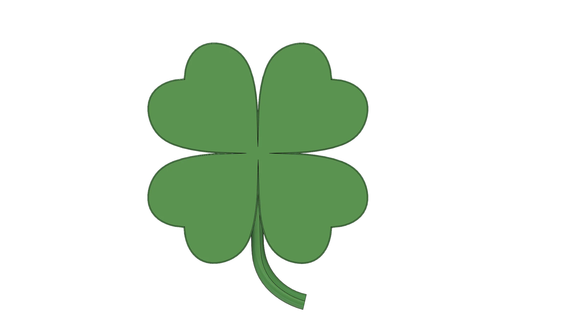 Classic Green Four-Leaf Clover Clipart Symbol of Luck and Good Fortune