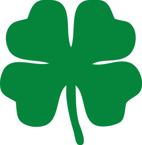 Classic Green Four-Leaf Clover Clipart Symbolizing Luck and Fortune