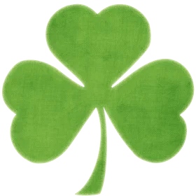 Classic Green Shamrock Clipart: Iconic Three-Leaved Irish Symbol of Good Luck
