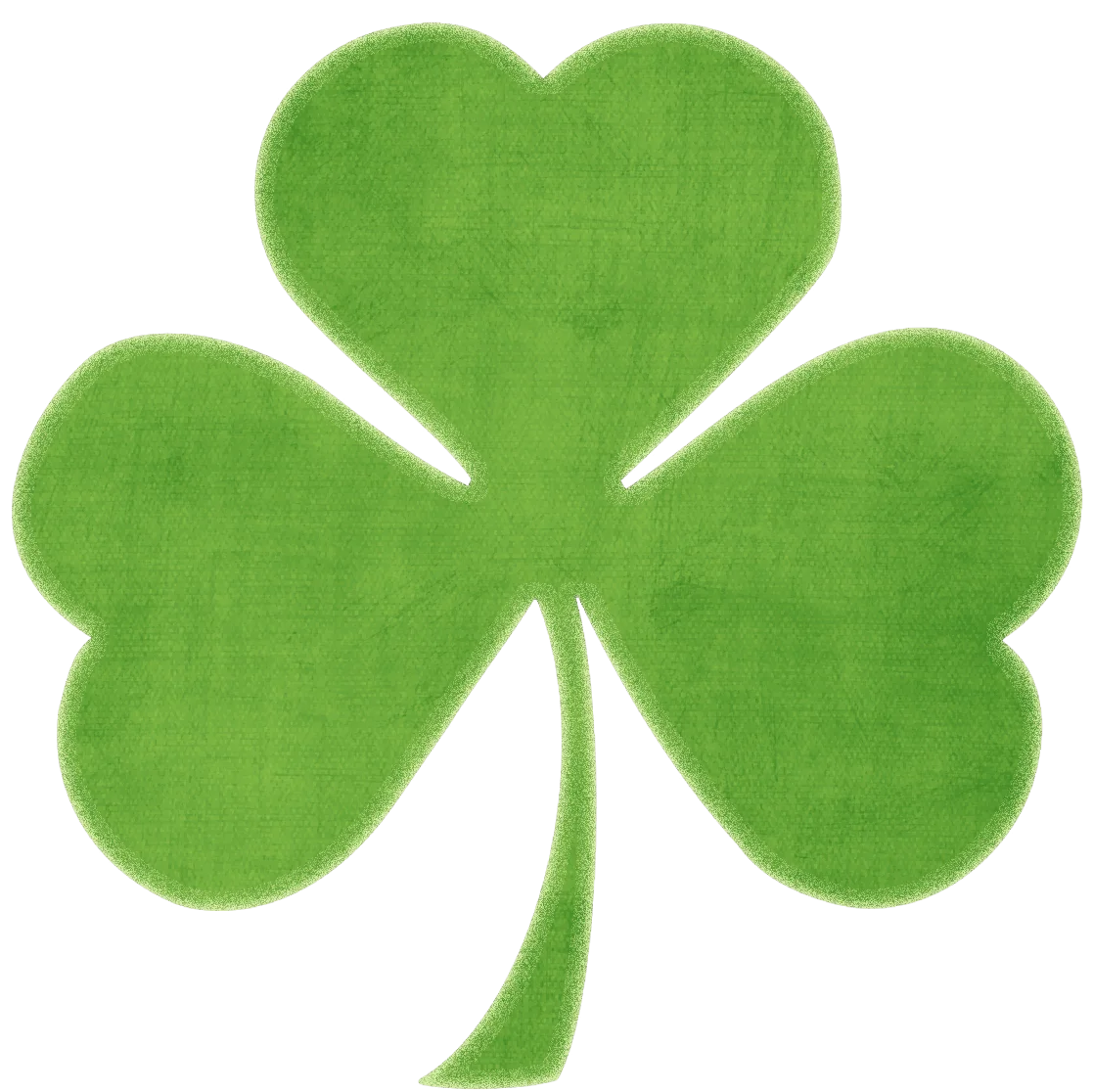 Classic Green Shamrock Clipart: Iconic Three-Leaved Irish Symbol of Good Luck