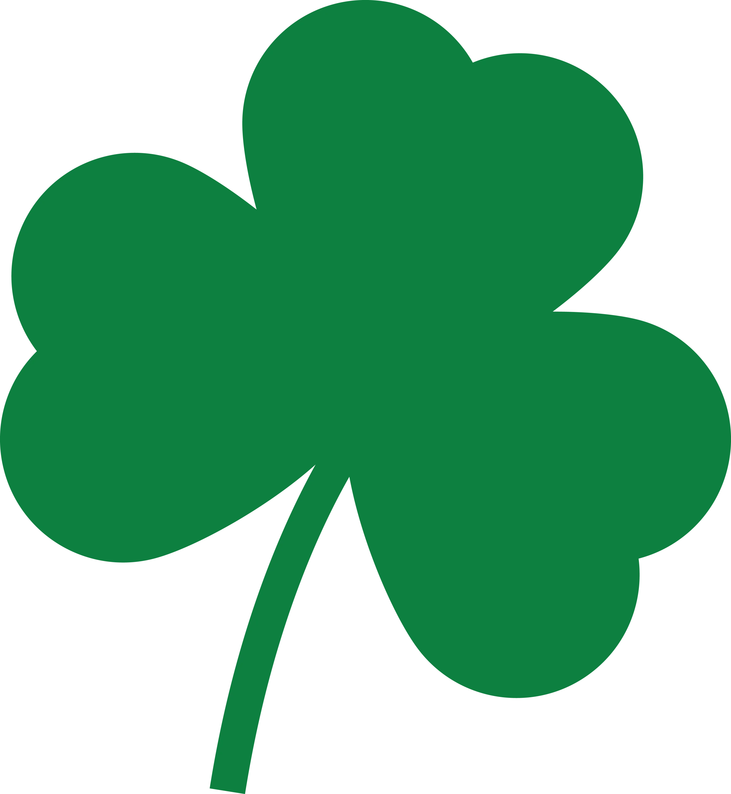 Classic Green Shamrock Clipart - Traditional Irish Three-Leaf Clover Symbol