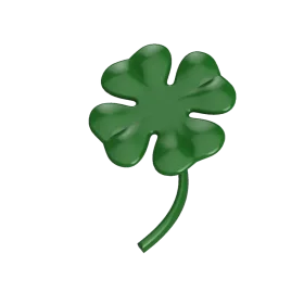 Emerald Green Four-Leaf Clover Clipart: Lucky Symbol of Fortune and Hope
