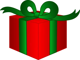 Festive Christmas Gift Box Clipart with Ribbon and Bow