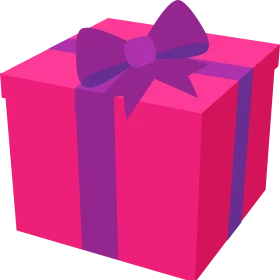 Festive Hot Pink and Purple Ribbon-Wrapped Gift Clipart Design
