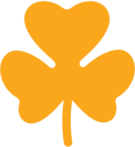 Golden Shamrock Clipart: Lucky Three-Leafed Charm Symbol of Irish Heritage