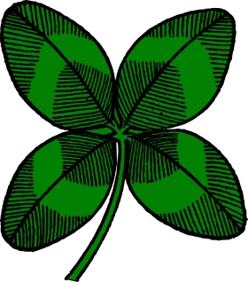 Lucky Emerald Four-Leaf Clover Clipart: A Symbol of Good Fortune and Hope