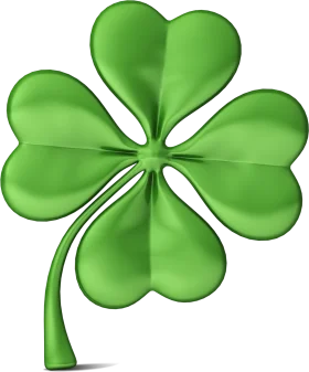 Lucky Emerald Four Leaf Clover Clipart - Symbol of Good Fortune and Irish Heritage