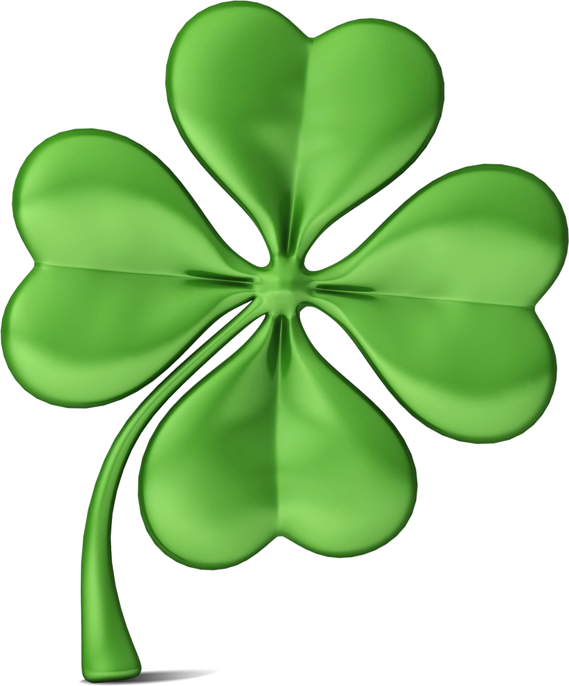 Lucky Emerald Four Leaf Clover Clipart - Symbol of Good Fortune and Irish Heritage