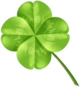 Lucky Green Four-Leaf Clover Clipart - Symbol of Fortune and Good Luck