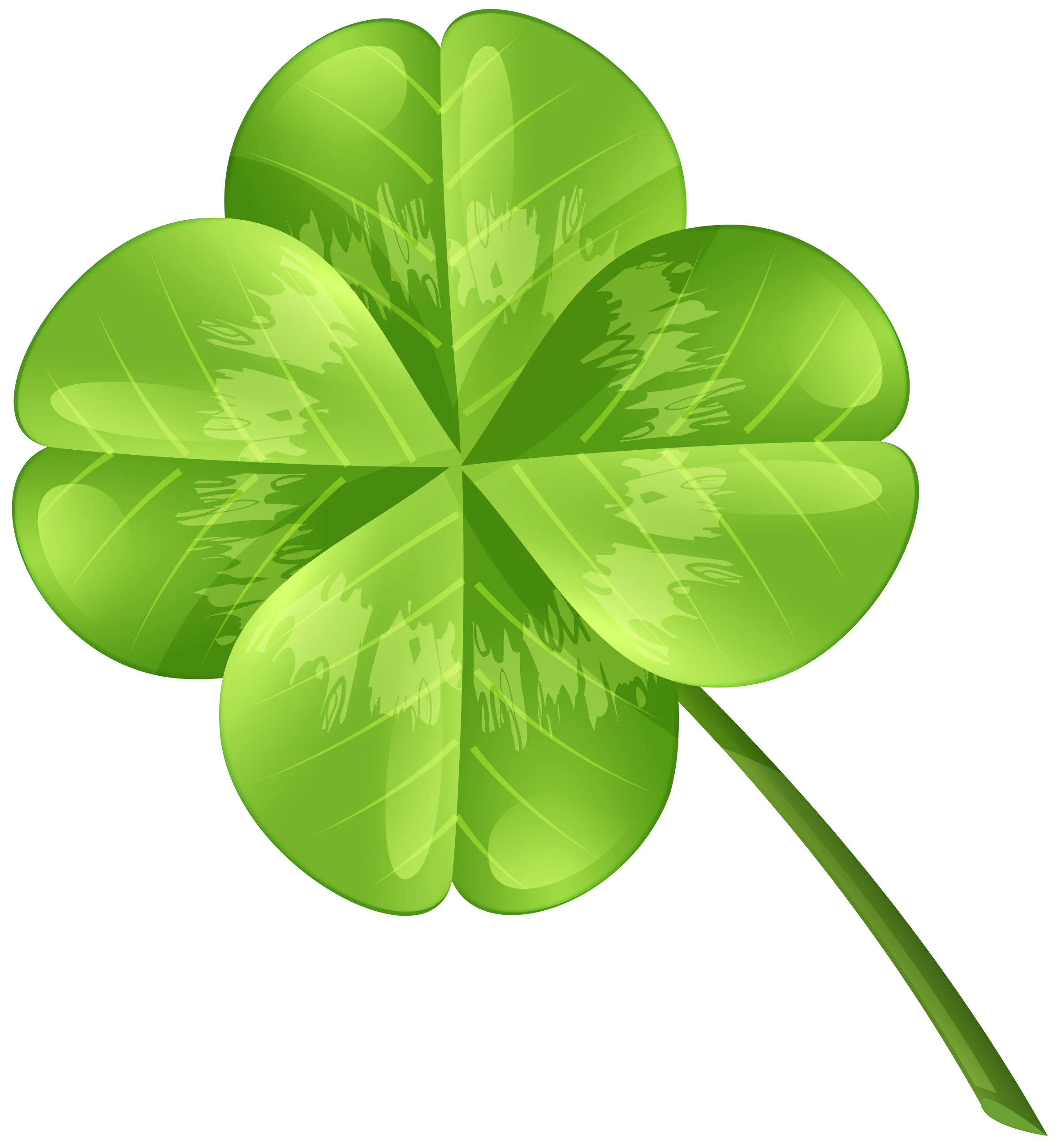 Lucky Green Four-Leaf Clover Clipart - Symbol of Fortune and Good Luck