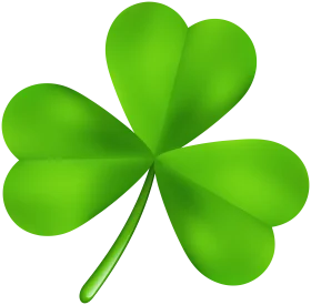 Lucky Green Shamrock Clipart - Classic Three-Leaf Clover Design with Symbolic Charm