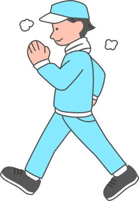 Casual Blue Sportswear Walking Clipart Illustration of Active Movement