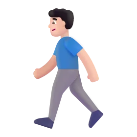 Casual Walking Clipart: Simple and Minimalist Person in Motion