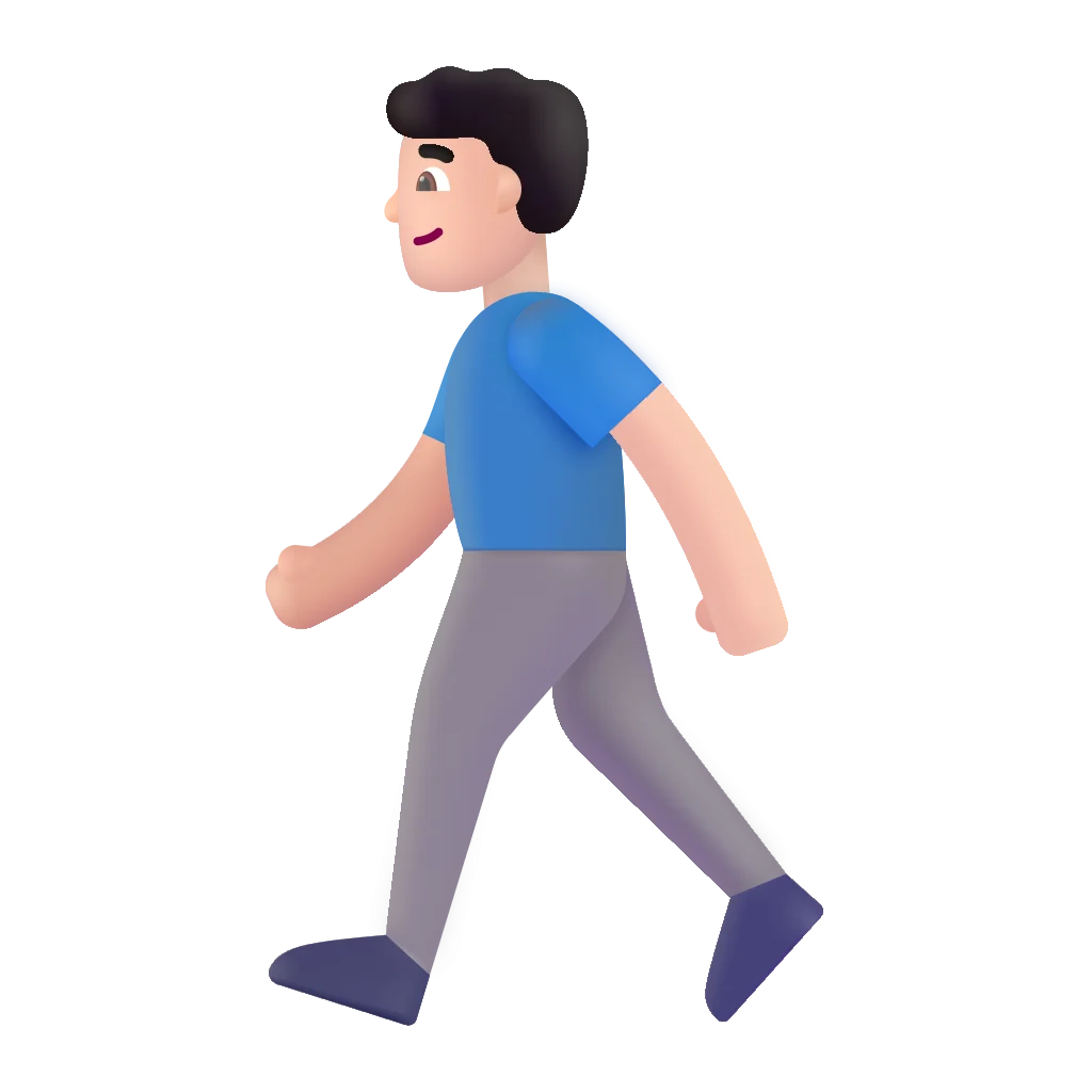 Casual Walking Clipart: Simple and Minimalist Person in Motion