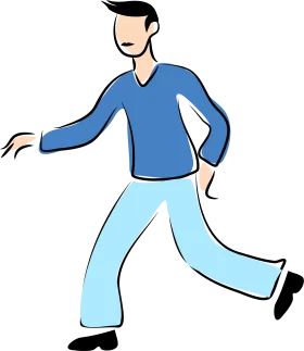 Dynamic Walking Figure Clipart - Stylized Person in Motion Illustration