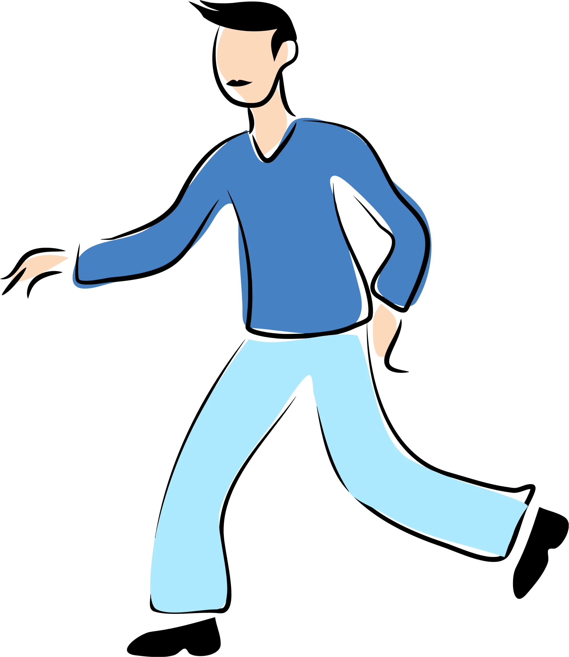 Dynamic Walking Figure Clipart - Stylized Person in Motion Illustration
