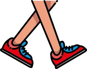 Dynamic Walking Motion Cartoon Style Clipart Illustration of Playful Legs