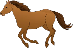 Rustic Brown Wooden Dala Horse Clipart: Traditional Scandinavian Folk Art Design