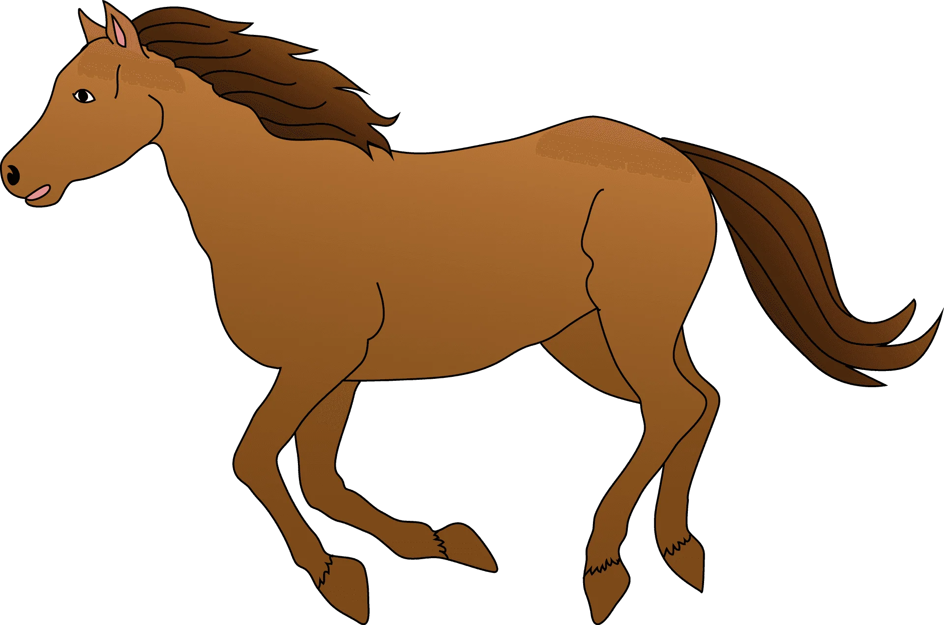 Rustic Brown Wooden Dala Horse Clipart: Traditional Scandinavian Folk Art Design