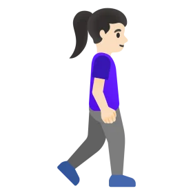 Side View of Cartoon Character Walking in Purple Shirt Clipart Illustration