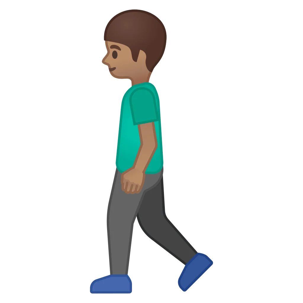 Side View Walking Person Clipart Illustration in Simple Graphic Style