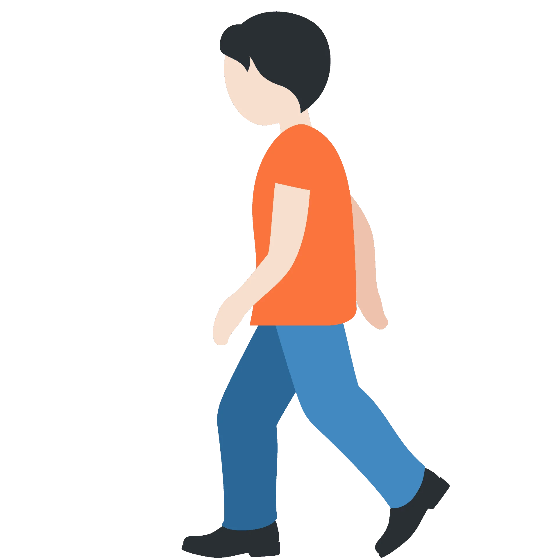 Simple Walking Pose Clipart Illustration of a Person in Motion