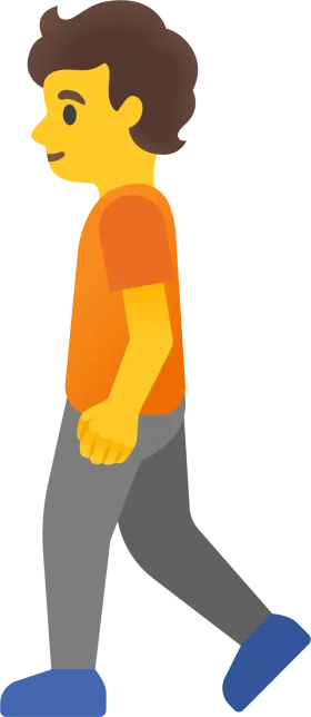 Stylized Walking Person Clipart: Casual Stride in Bright Cartoon Style