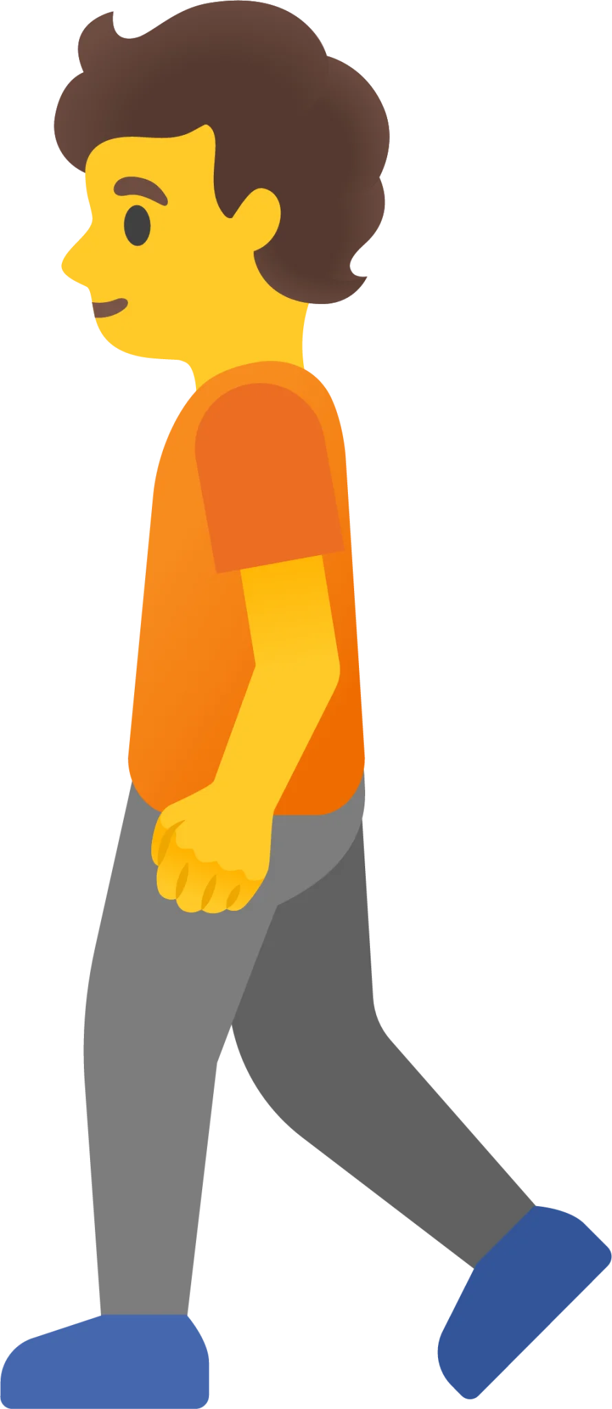 Stylized Walking Person Clipart: Casual Stride in Bright Cartoon Style