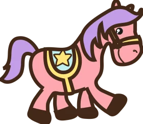 Whimsical Pink Dala Horse Clipart with Playful Star Embellishment