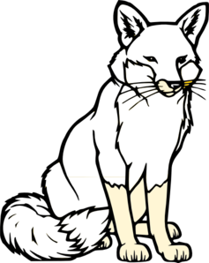 Black and white fox clip art at vector clip art
