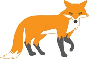Fox clip art black and white free clipart images 2