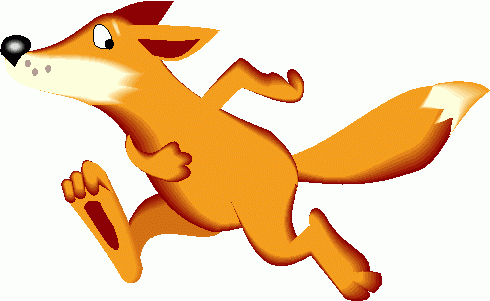 Running fox clipart