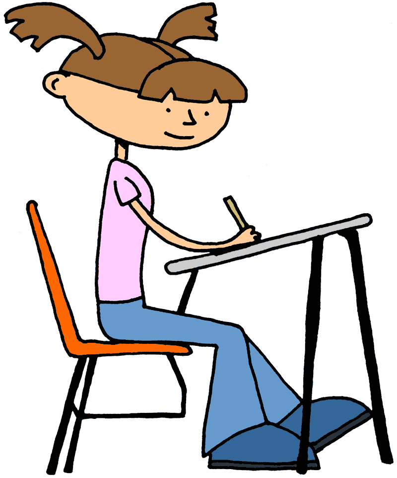 Student writing clipart 2