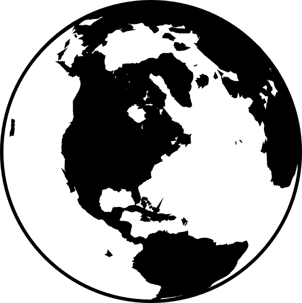 World globe clipart black and white images