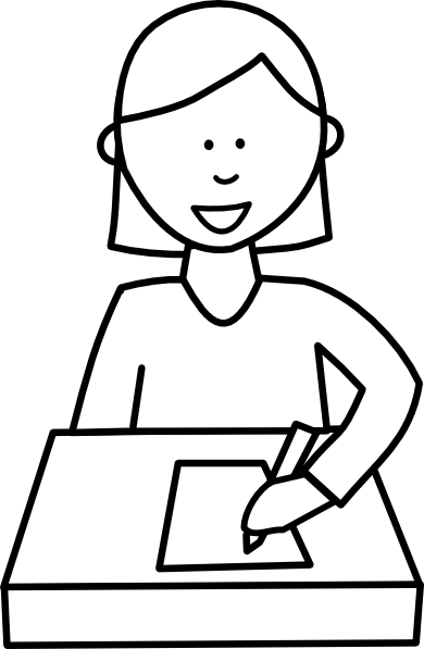 Writing black and white writer clipart