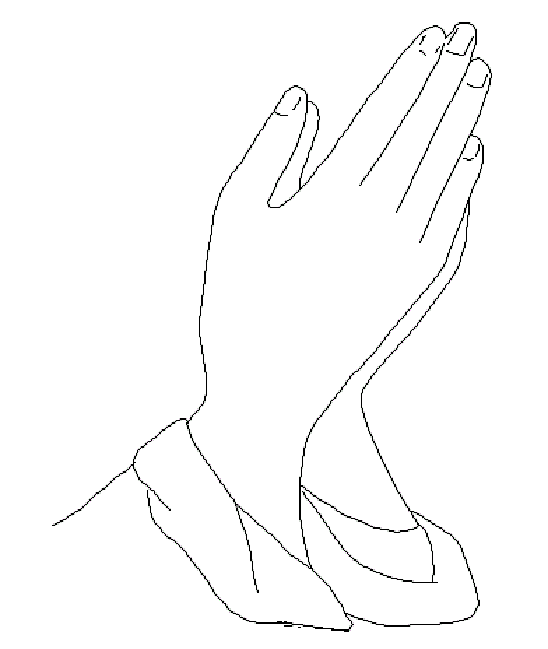 A drawing of praying hands clipart