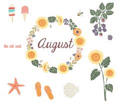 August on hello august august baby and hello september clipart