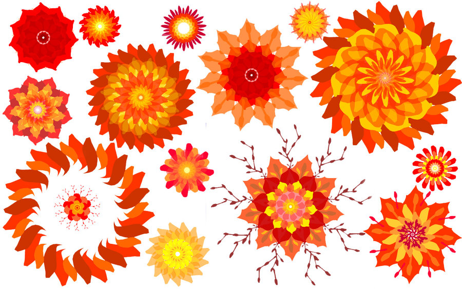 Autum and flowers clipart