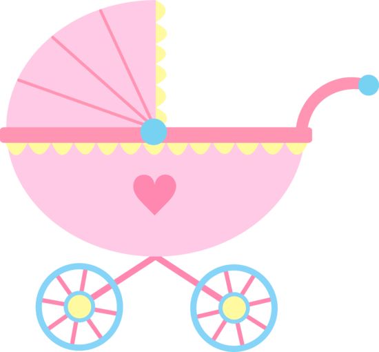 Baby girl baby clipart girl cute pink baby carriage free clip art