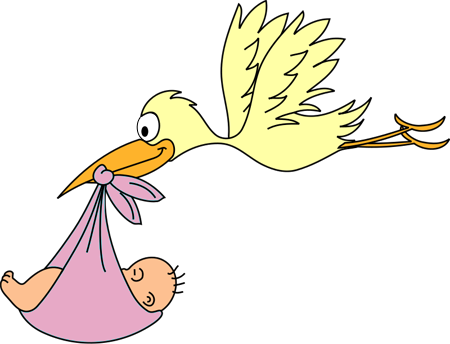 Baby girl stork clip art