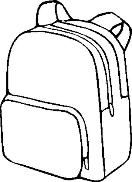 backpack clipart black and white