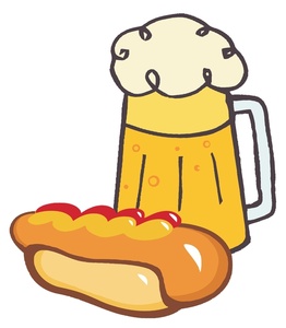 Beer clipart image a pint of beer and a hot dog