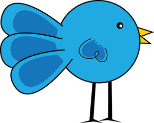 Bird clipart image clip art cartoon of a blue bird standing up