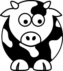 Black and white cow clip art